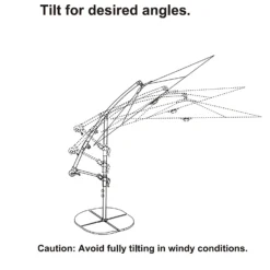 3m Overhanging Parasol - Dark Grey -Garantia Store 12888567 1714966185588741
