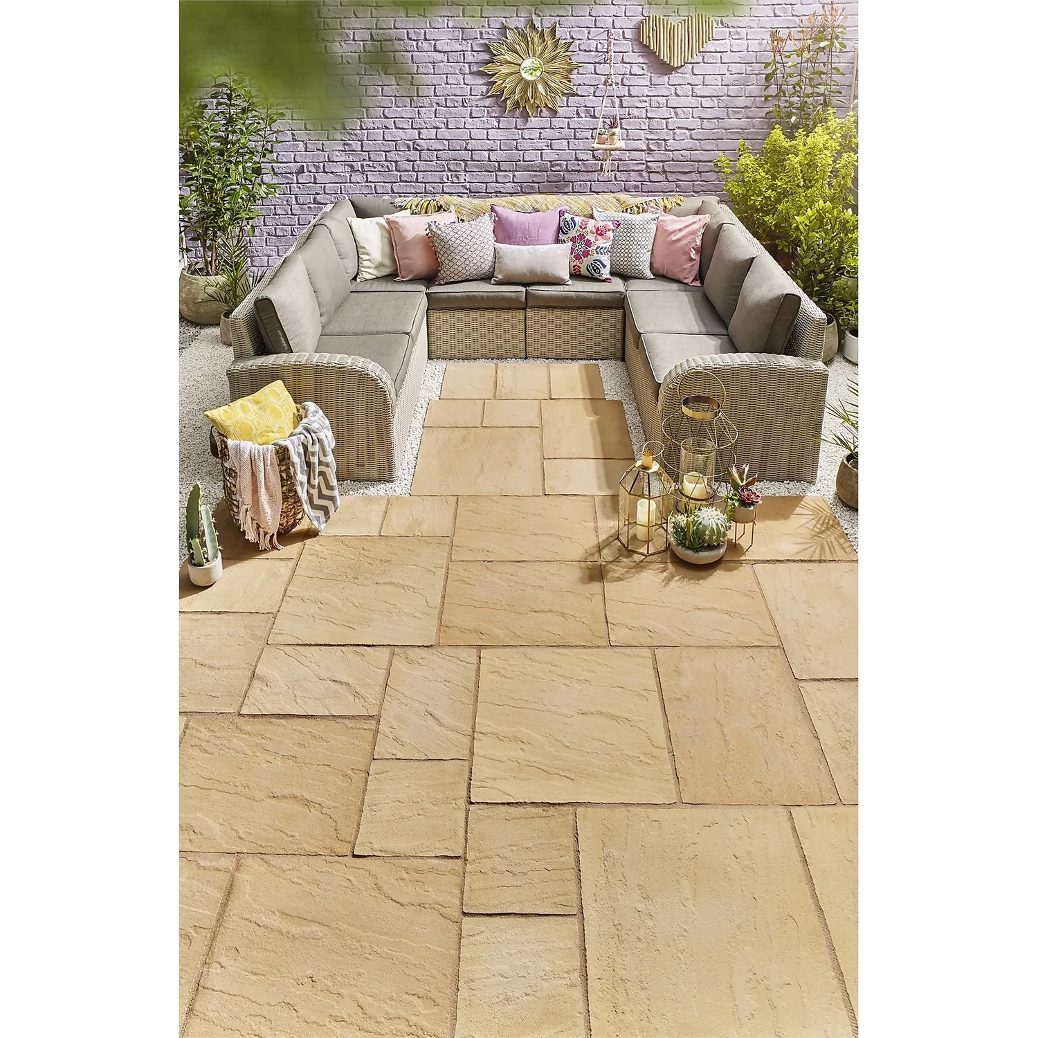 Stylish Stone Chantry Paving Patio Kit 10.22 Sqm Gold 1 Stylish Stone Chantry Paving Patio Kit 10.22 Sqm Gold