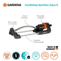 GARDENA Oscillating Sprinkler Aqua S -Garantia Store 13043399 1354907564242398