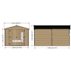 Shire 12 X 8ft Shed Overlap Double Door - No Windows -Garantia Store 13082813 6994862497981632