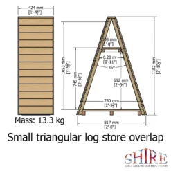 Shire Small Triangular Log Store Overlap -Garantia Store 13082820 4744862456511588