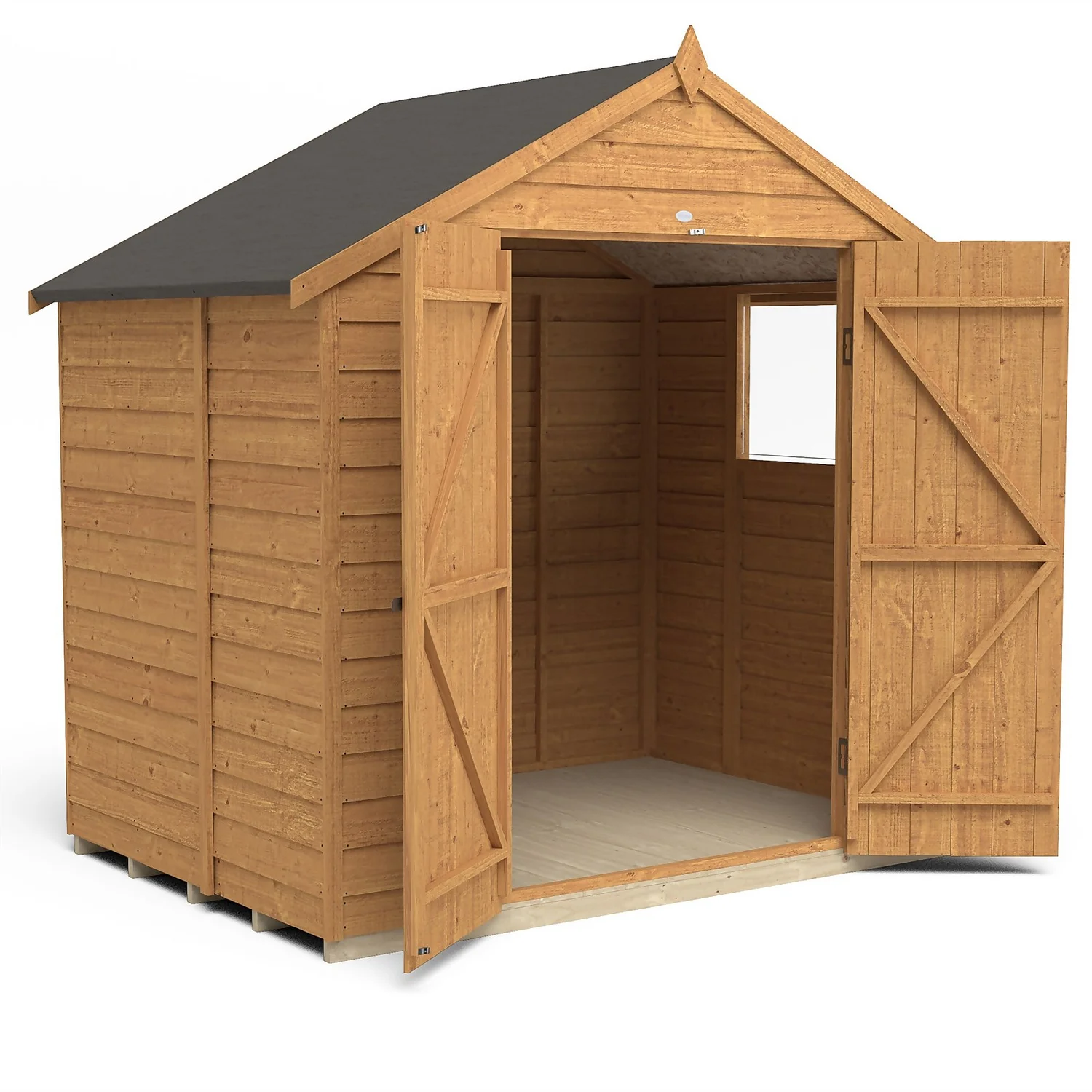 Forest Overlap Dip Treated 7x5ft Apex Shed - Double Door 3 Forest Overlap Dip Treated 7x5ft Apex Shed - Double Door - Image 3