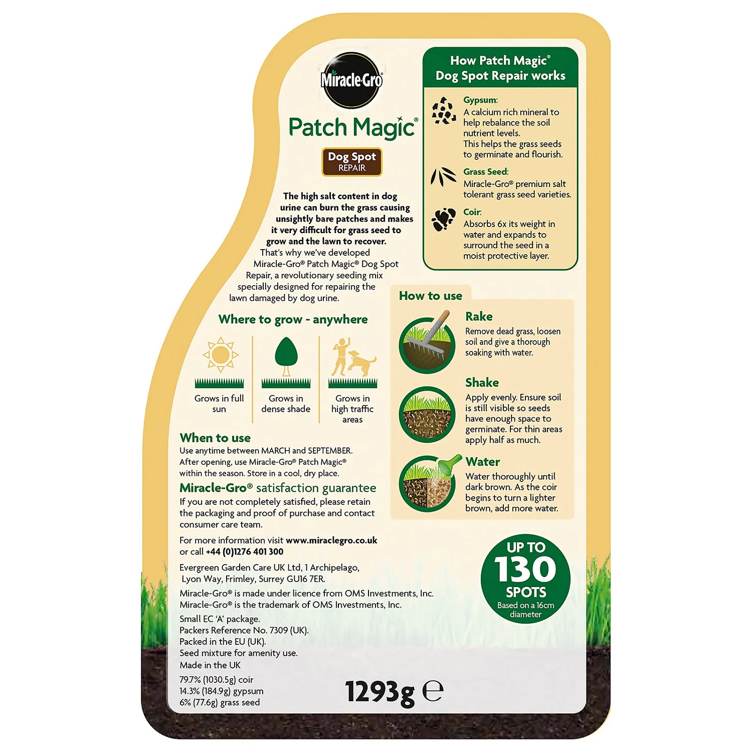 Miracle-Gro Patch Magic Dog Spot Repair Grass Seed - 130 Spots 4 Miracle-Gro Patch Magic Dog Spot Repair Grass Seed - 130 Spots - Image 4