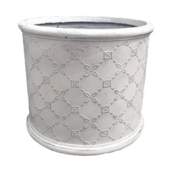 Mayfair Antique White Cylinder Plant Pot - 30cm