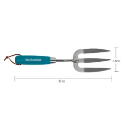 House Beautiful Stainless Steel Hand Fork With A Teal Painted Hardwood Handle -Garantia Store 13188707 1804928022202854