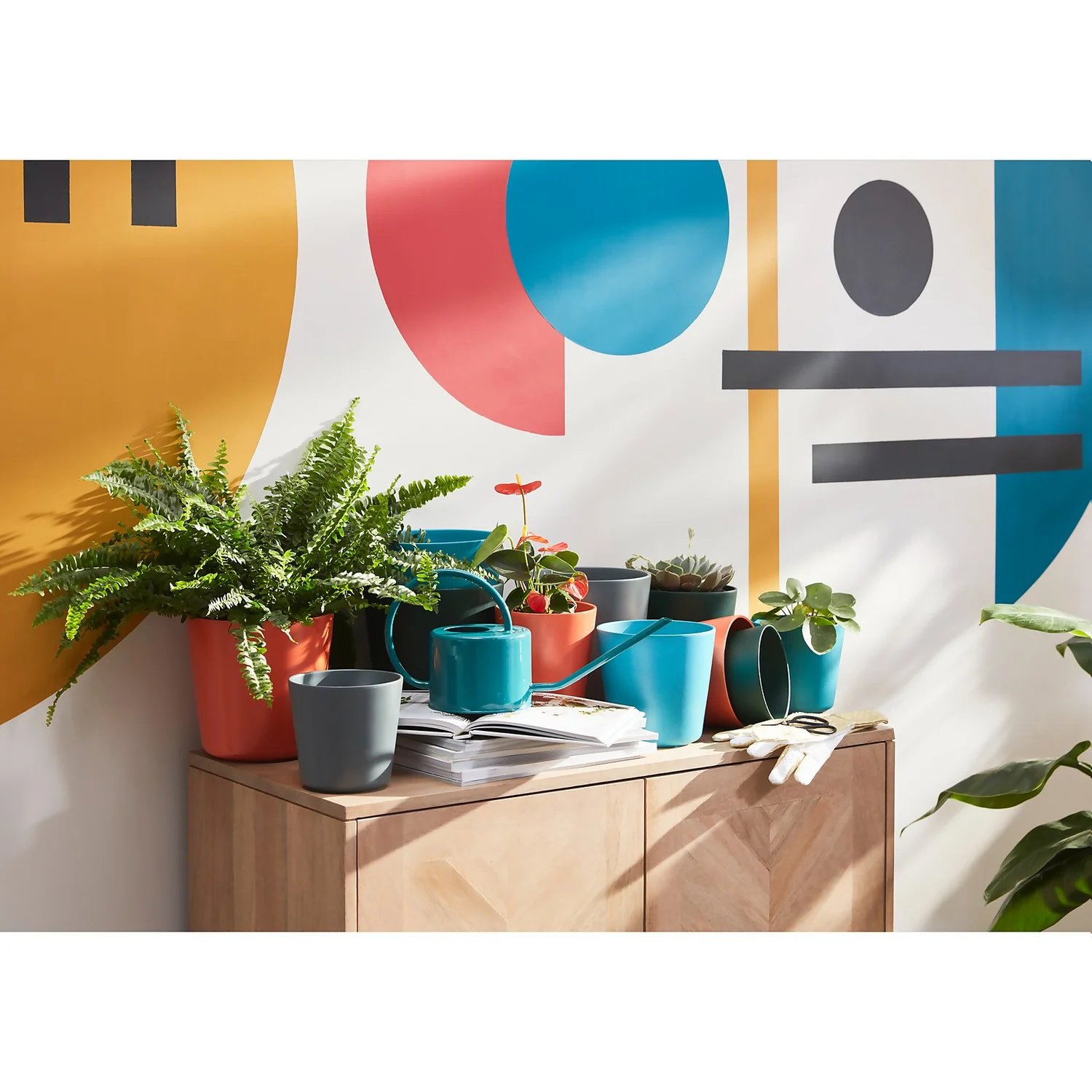 Homebase Metal Watering Can 1L - Teal 4 Homebase Metal Watering Can 1L - Teal - Image 4