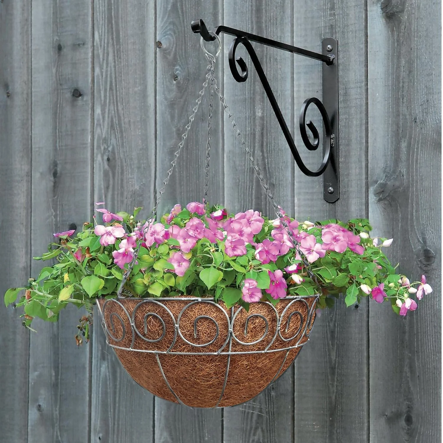 35 Cm Distress Finish Hanging Basket With Coco Liner 2 35 Cm Distress Finish Hanging Basket With Coco Liner - Image 2