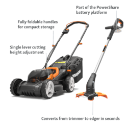 WORX 40V WG927E Cordless Lawn Mower & Trimmer Twin Pack - 34cm -Garantia Store 13280772 9464944645645159