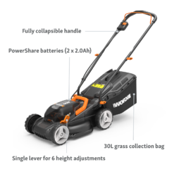 Worx 40V WG779E.2 Cordless Lawn Mower - 34cm -Garantia Store 13326411 1834944645706683