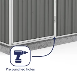 Absco 5 X 3ft Space Saver Metal Pent Shed - Grey -Garantia Store 13440827 1364929185642826