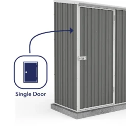 Absco 5 X 3ft Space Saver Metal Pent Shed - Grey -Garantia Store 13440827 1844929185596365