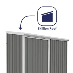 Absco 5 X 3ft Space Saver Metal Pent Shed - Grey -Garantia Store 13440827 1974929185531415
