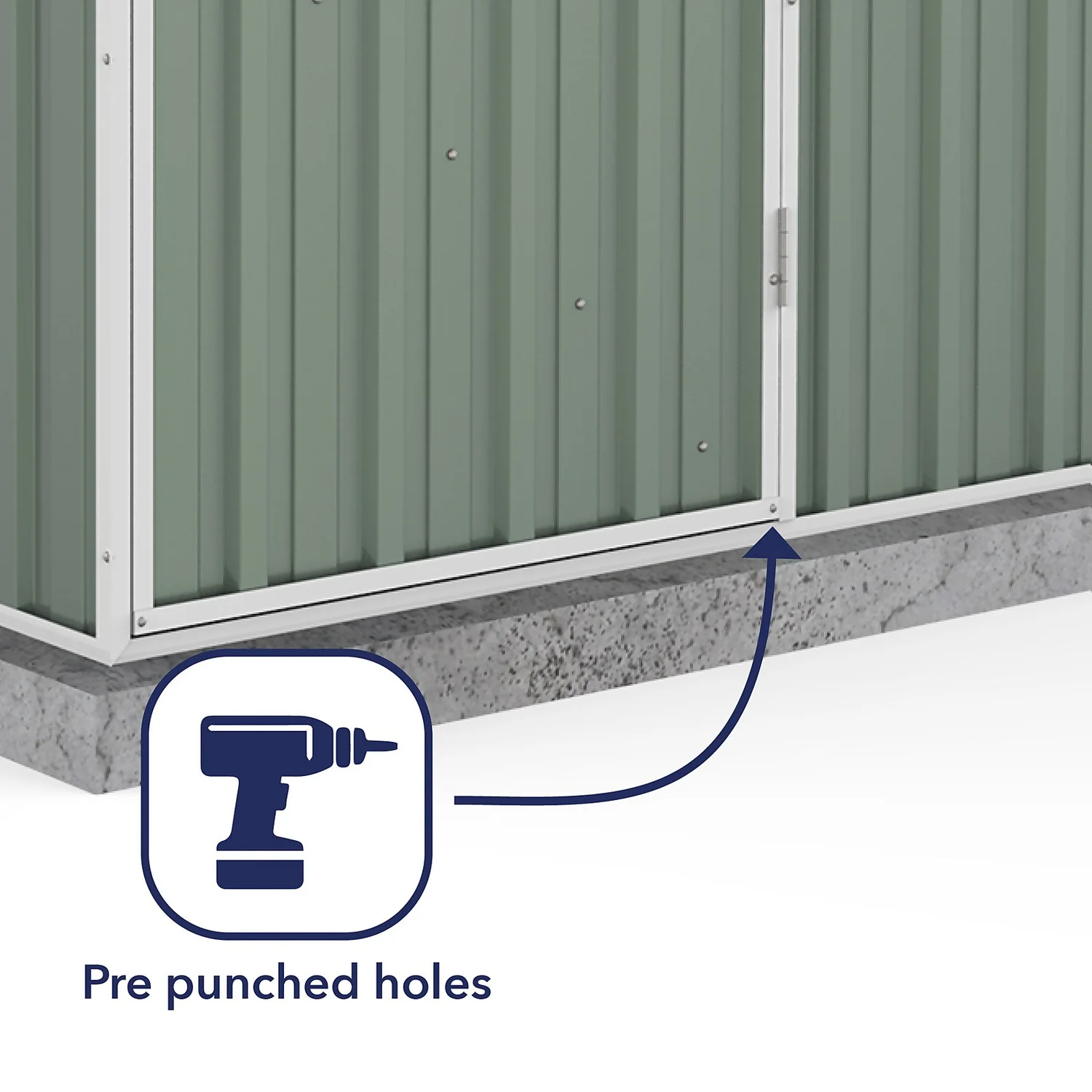 Absco 5 X 3ft Space Saver Metal Pent Shed - Green 6 Absco 5 X 3ft Space Saver Metal Pent Shed - Green - Image 6