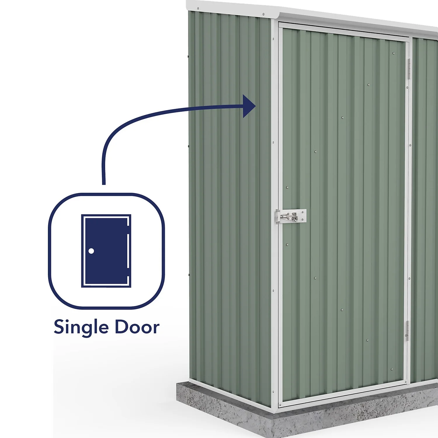 Absco 5 X 3ft Space Saver Metal Pent Shed - Green 5 Absco 5 X 3ft Space Saver Metal Pent Shed - Green - Image 5