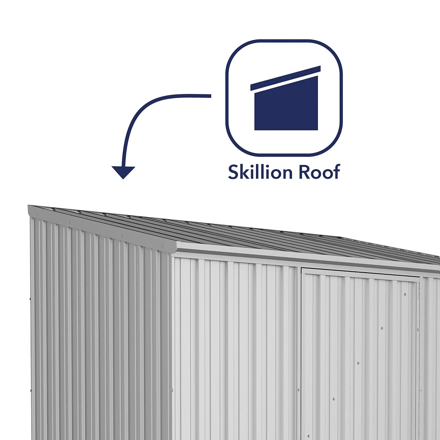 Absco 7.5 X 5ft Space Saver Metal Pent Shed - Zinc 4 Absco 7.5 X 5ft Space Saver Metal Pent Shed - Zinc - Image 4