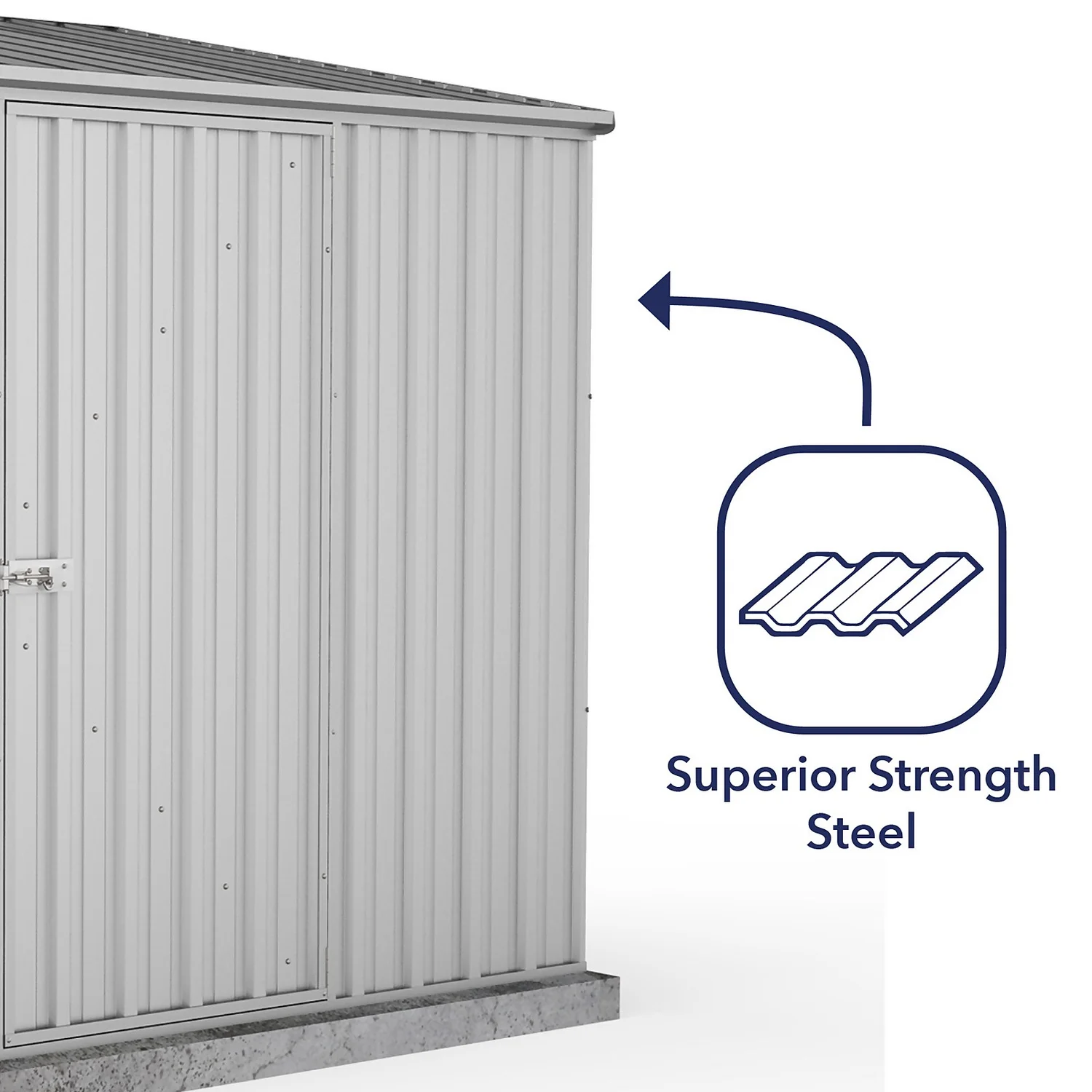 Absco 7.5 X 5ft Space Saver Metal Pent Shed - Zinc 6 Absco 7.5 X 5ft Space Saver Metal Pent Shed - Zinc - Image 6