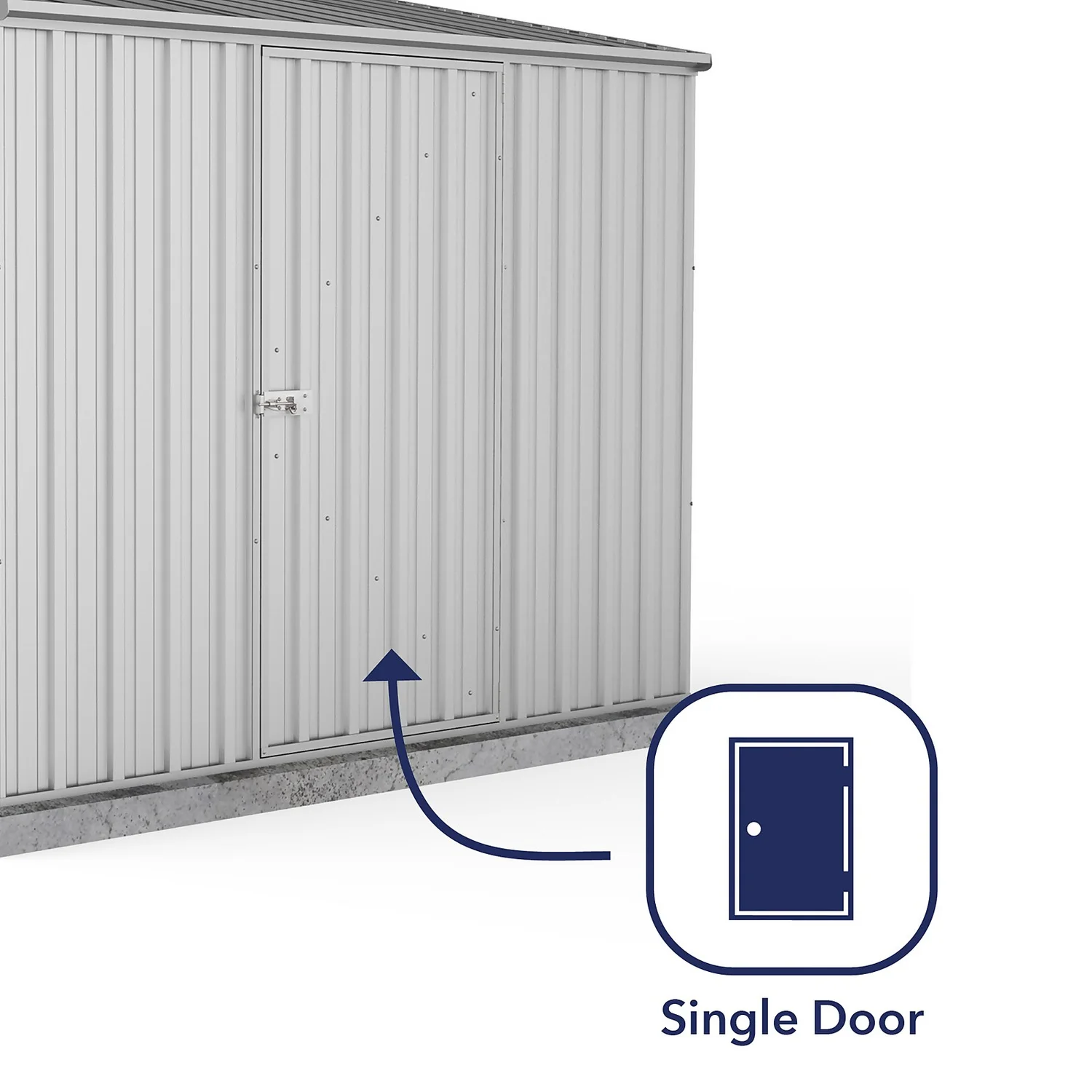 Absco 7.5 X 5ft Space Saver Metal Pent Shed - Zinc 5 Absco 7.5 X 5ft Space Saver Metal Pent Shed - Zinc - Image 5