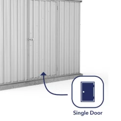 Absco 7.5 X 3ft Space Saver Metal Pent Shed - Zinc -Garantia Store 13440836 1685027360486166