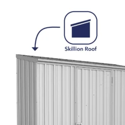 Absco 7.5 X 3ft Space Saver Metal Pent Shed - Zinc -Garantia Store 13440836 1835027360464161