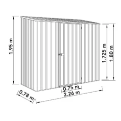 Absco 7.5 X 3ft Space Saver Metal Pent Shed - Zinc -Garantia Store 13440836 5735027360443002