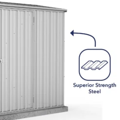 Absco 7.5 X 3ft Space Saver Metal Pent Shed - Zinc -Garantia Store 13440836 9615027360528376