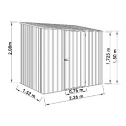 Absco 7.5 X 5ft Space Saver Metal Pent Shed - Grey 10 Absco 7.5 X 5ft Space Saver Metal Pent Shed - Grey -Garantia Store 13440837 1054929186055566
