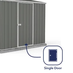 Absco 7.5 X 5ft Space Saver Metal Pent Shed - Grey 12 Absco 7.5 X 5ft Space Saver Metal Pent Shed - Grey -Garantia Store 13440837 1804929186164112