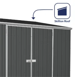 Absco 10 X 5ft Space Saver Metal Pent Shed - Dark Grey -Garantia Store 13440849 1144929186069543
