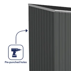 Absco 10 X 5ft Space Saver Metal Pent Shed - Dark Grey -Garantia Store 13440849 1434929186189558