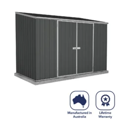 Absco 10 X 5ft Space Saver Metal Pent Shed - Dark Grey -Garantia Store 13440849 1444929186313056