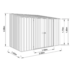 Absco 10 X 5ft Space Saver Metal Pent Shed - Dark Grey -Garantia Store 13440849 1854929186015090