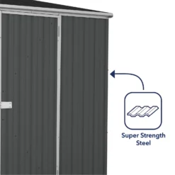 Absco 10 X 5ft Space Saver Metal Pent Shed - Dark Grey -Garantia Store 13440849 4364929186251568