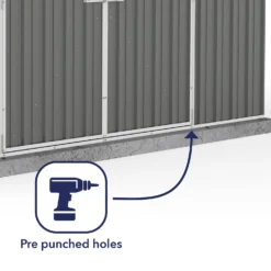 Absco 10 X 7ft Regent Metal Apex Shed - Grey -Garantia Store 13440855 1464931188578768