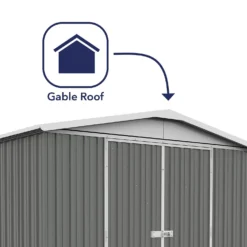 Absco 10 X 7ft Regent Metal Apex Shed - Grey -Garantia Store 13440855 1724931188456971