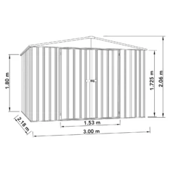 Absco 10 X 7ft Regent Metal Apex Shed - Grey -Garantia Store 13440855 1924931188726377