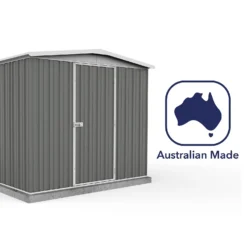 Absco 7.5 X7ft Regent Metal Apex Shed - Grey -Garantia Store 13440858 1104929164493099
