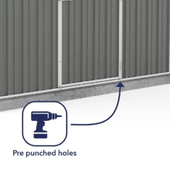 Absco 7.5 X7ft Regent Metal Apex Shed - Grey -Garantia Store 13440858 1304929164369001