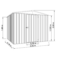 Absco 7.5 X7ft Regent Metal Apex Shed - Grey -Garantia Store 13440858 1344929164167140
