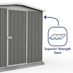 Absco 7.5 X7ft Regent Metal Apex Shed - Grey -Garantia Store 13440858 1484929164451774