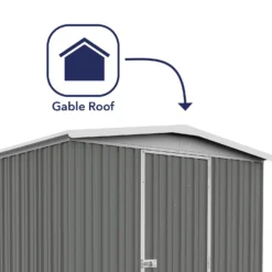 Absco 7.5 X7ft Regent Metal Apex Shed - Grey -Garantia Store 13440858 9264929164249340