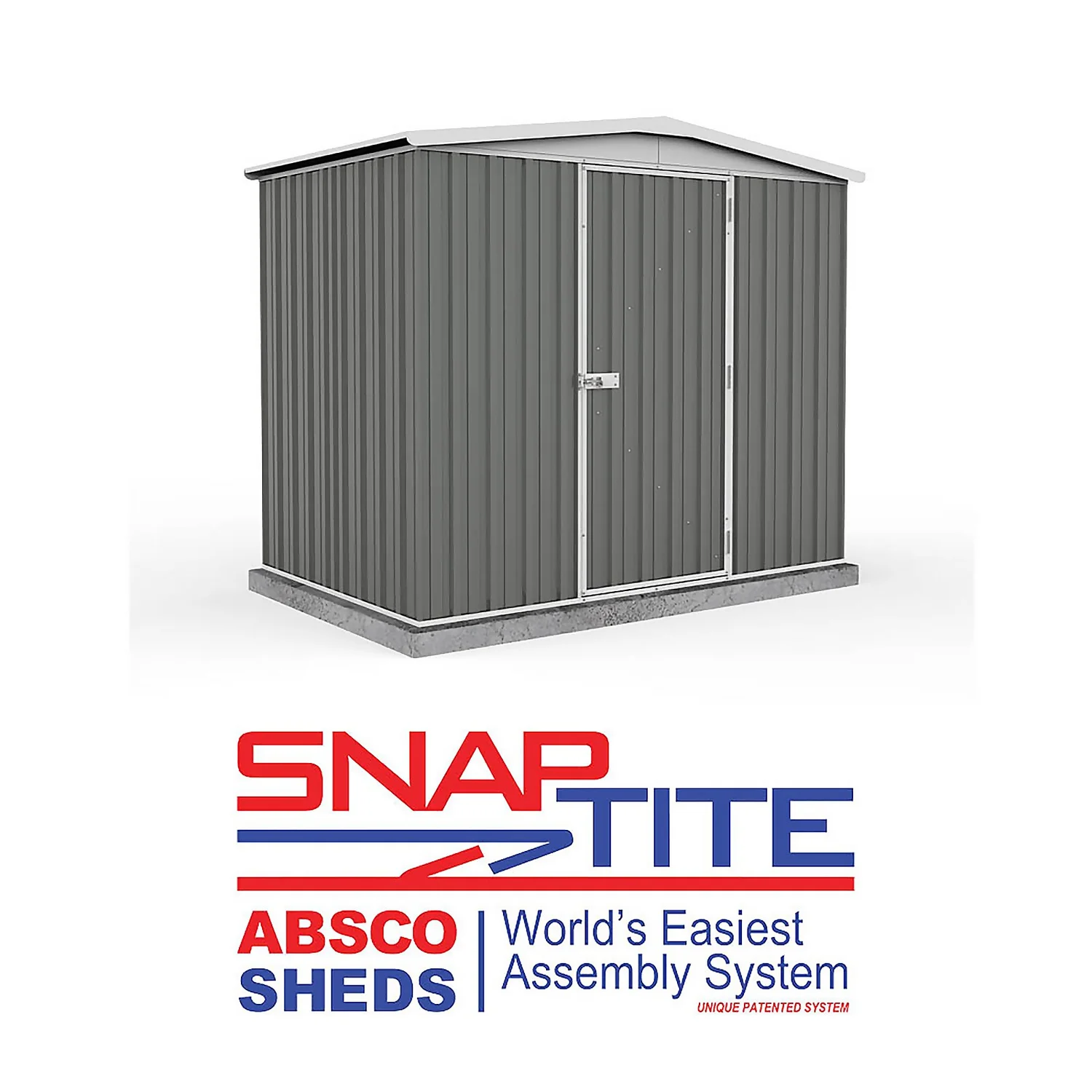 Absco 7.5 X 5ft Regent Metal Apex Shed - Grey 2 Absco 7.5 X 5ft Regent Metal Apex Shed - Grey - Image 2