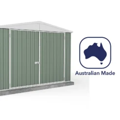 Absco 10 X 15ft Utility Workshop Apex Metal Shed - Green -Garantia Store 13440865 2144929164554494