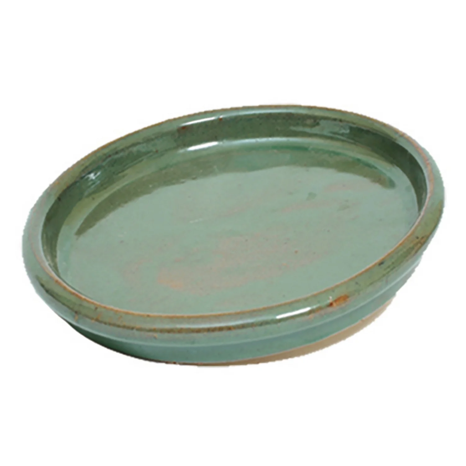 Glazed Chiswick Green Pot Saucer - 36cm 1 Glazed Chiswick Green Pot Saucer - 36cm
