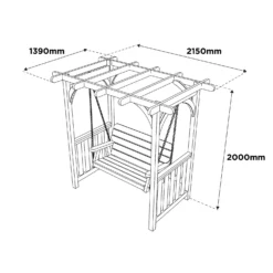 Anchor Fast FSC Milldale Swing Seat With Arbour -Garantia Store 13452039 9644931991531747