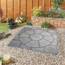 Stylish Stone Chantry Twist Circle Paving Kit 1.5m Graphite -Garantia Store 13452058 1694935551656755