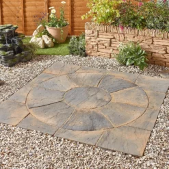 Stylish Stone Chantry Twist Circle Paving Kit 1.5m Antique -Garantia Store 13452071 1404935334092090