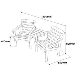 Anchor Fast FSC Weydale Rustic Alcove Garden Seat -Garantia Store 13452072 1114929379133367