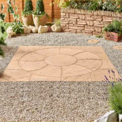 Stylish Stone Chantry Twist Circle Paving Kit 1.5m Gold -Garantia Store 13452075 8084935551660124