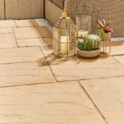 Stylish Stone Chantry Patio Paving Kit 5.76 Sqm Gold -Garantia Store 13452081 5194935333805356