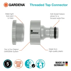 GARDENA Threaded Tap Hose Pipe Connector 8 GARDENA Threaded Tap Hose Pipe Connector -Garantia Store 13489625 4274920779907963